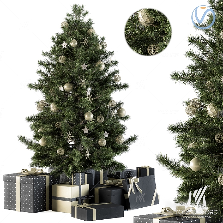 Modern Christmas Tree Ornament Ornament 3d model